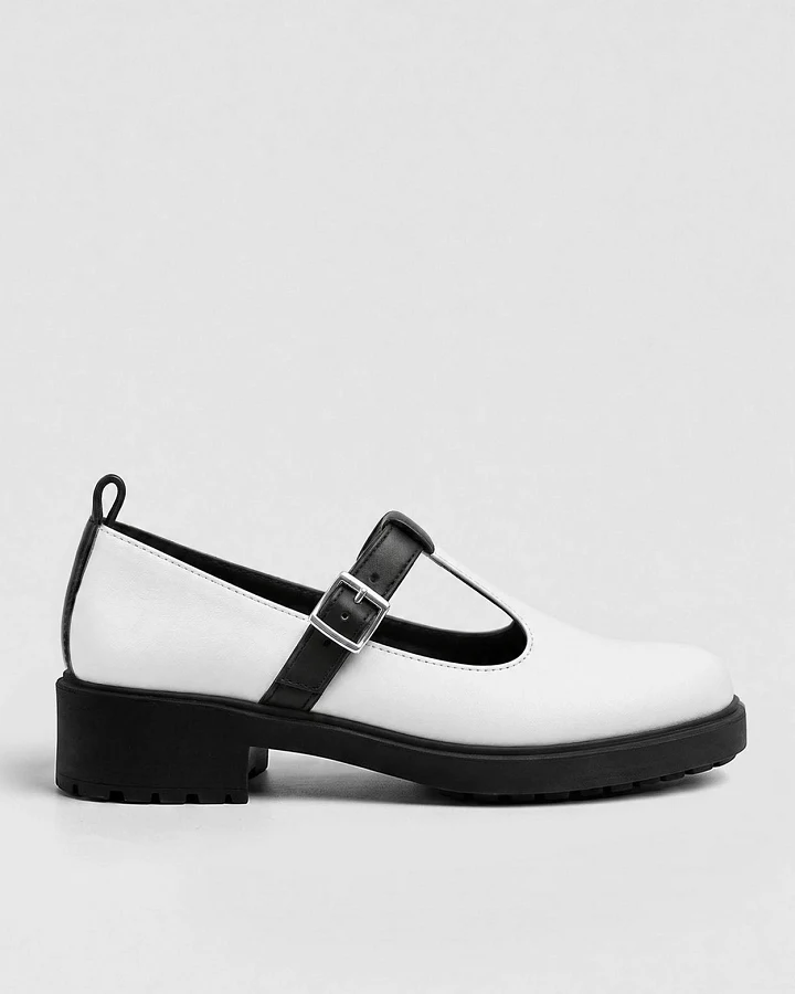 BOHEMA Damen vegan Schuhe Mary Jane Curtsy Weiß/Schwarz