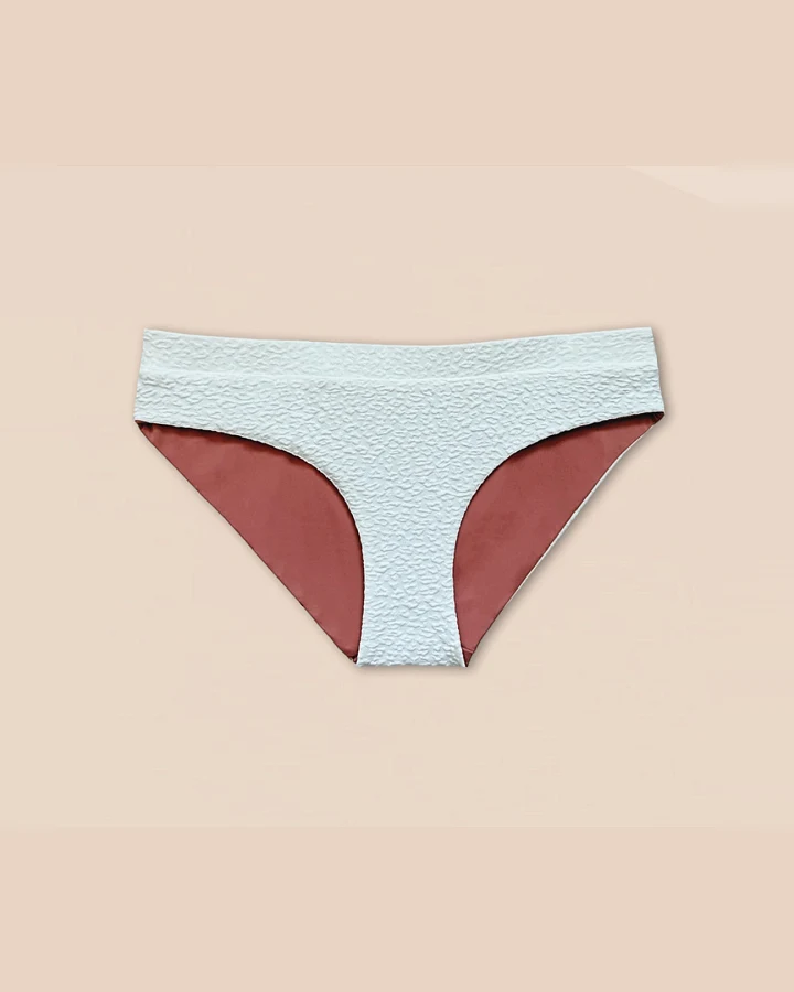 Woodlike Damen vegan Bikiniunterteil Reversible Ami Hipster Weiß / Rose Braun