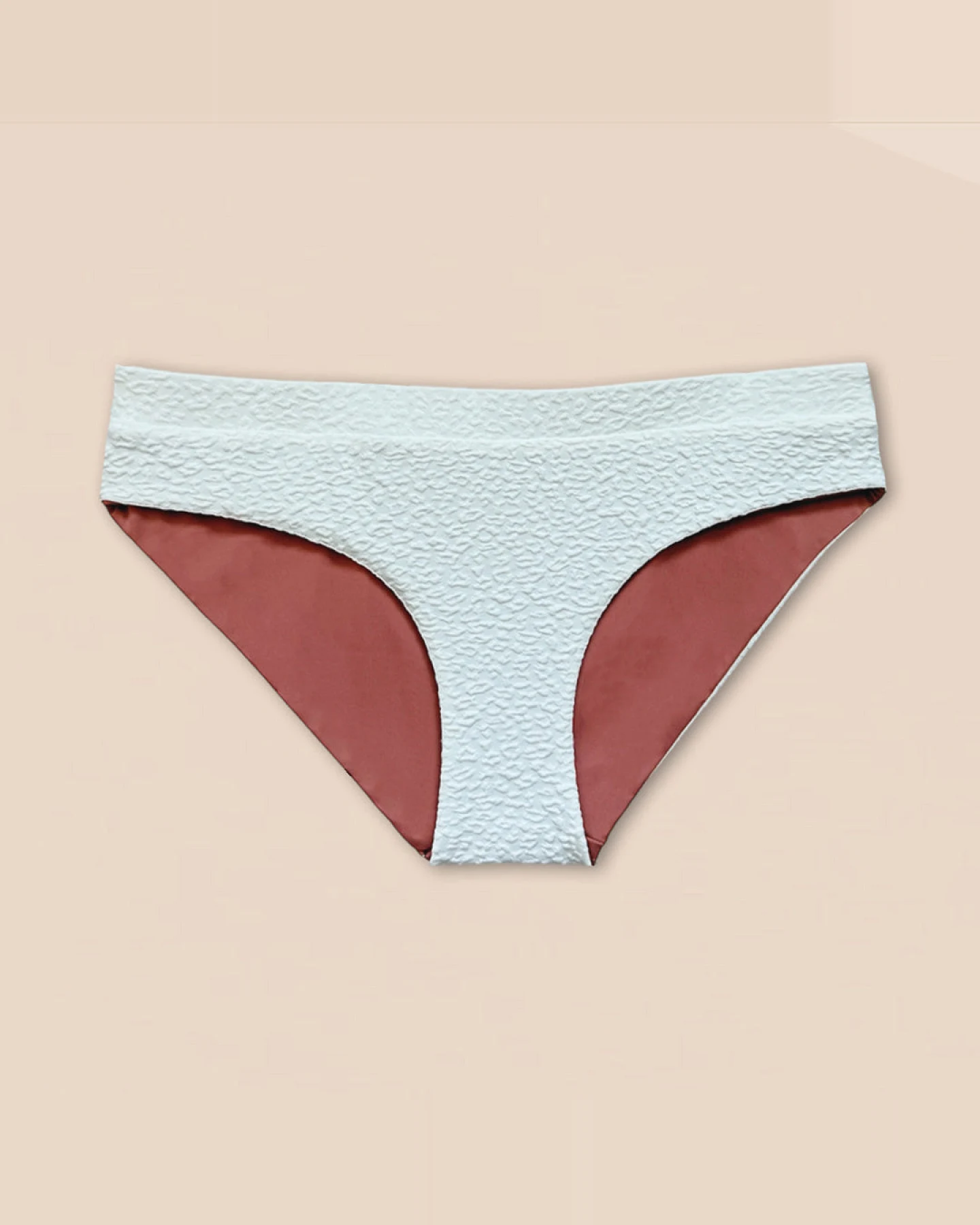 Woodlike Damen vegan Bikiniunterteil Reversible Ami Hipster Weiß / Rose Braun – Ansicht 2