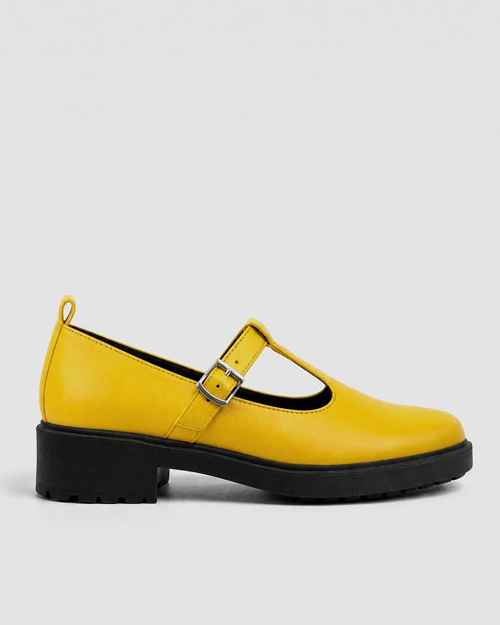 BOHEMA Damen vegan Schuhe Mary Jane Curtsy Gelb