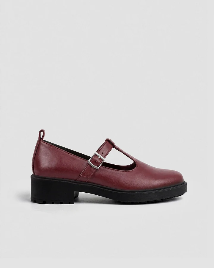 BOHEMA Damen vegan Mary Jane Schuhe Curtsy Burgund