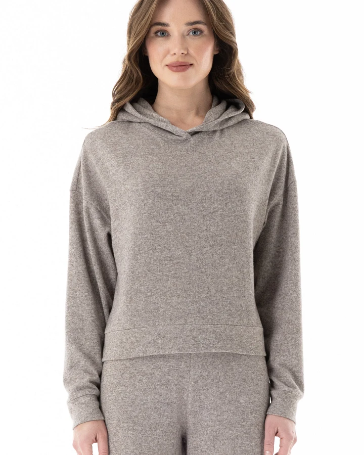 ORGANICATION Damen vegan Hoodie Melange Braun