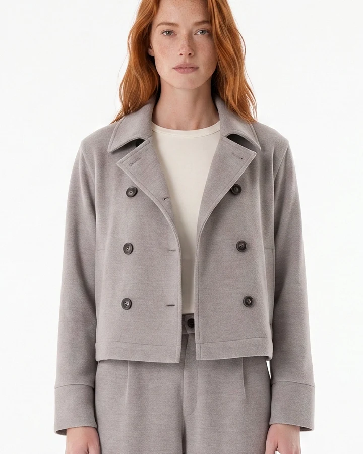 ORGANICATION Damen vegan Kurzjacke Cocoa Melange Braun Meliert