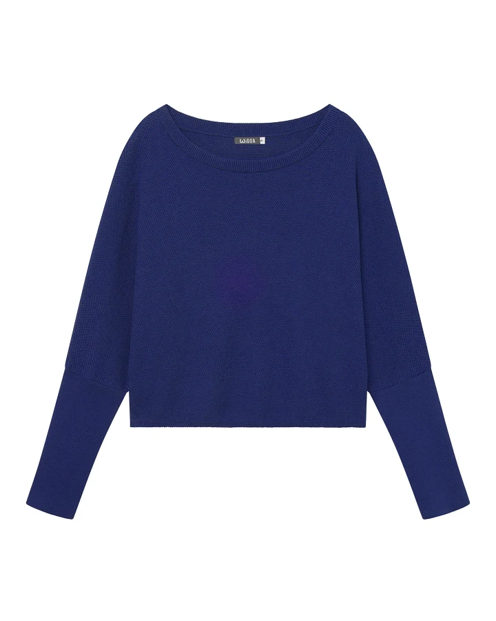 WiDDA Damen vegan Pullover Aus Grobem Strick Königsblau
