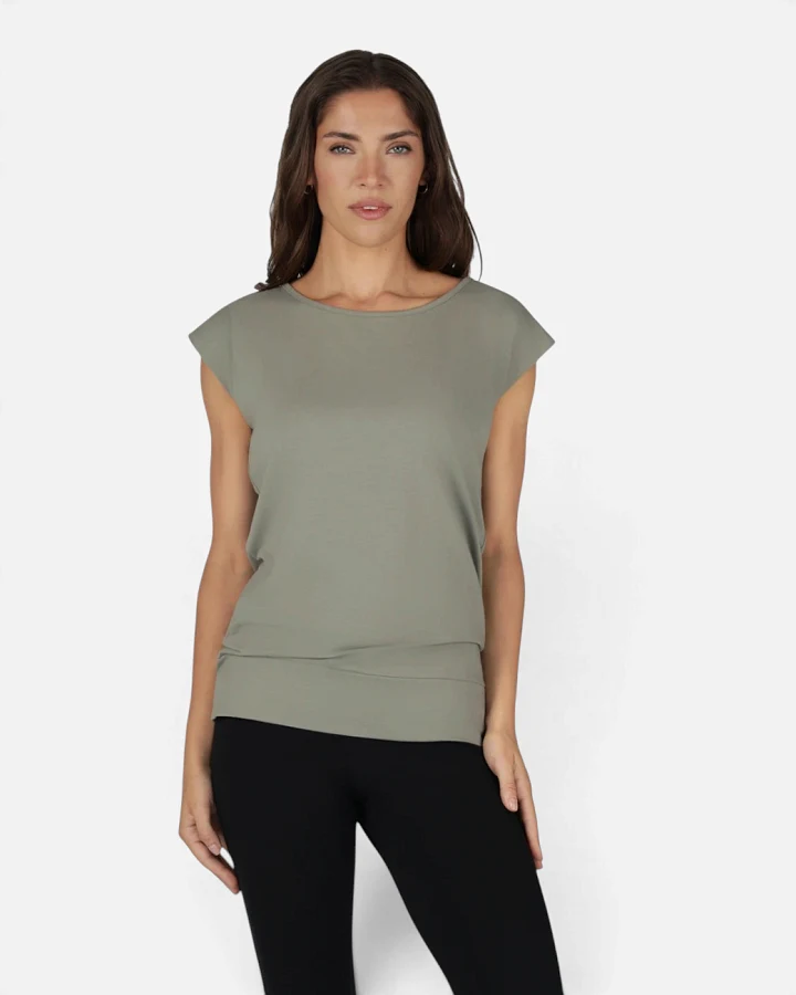 Urban Goddess Asana Tee - Smokey Quartz M/L