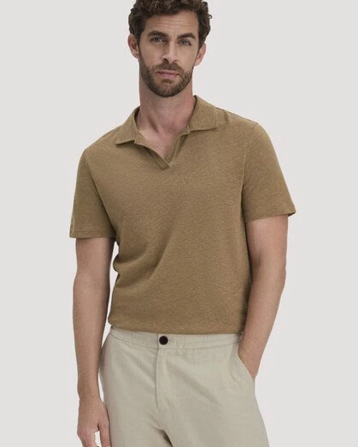 hessnatur Jersey Polo Relaxed aus Leinen und Bio-Baumwolle