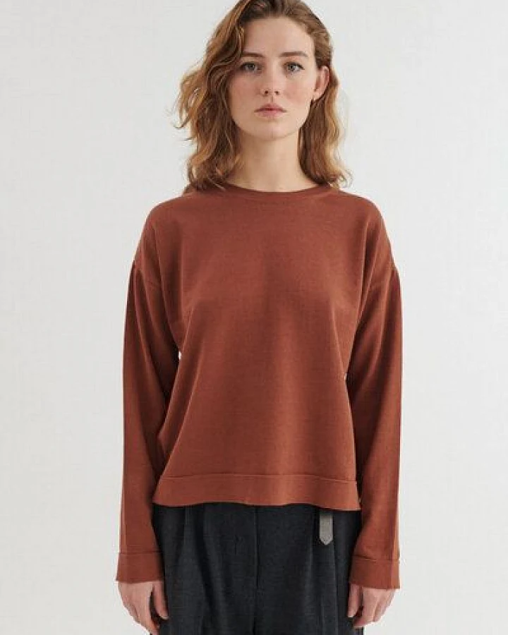 Basic Apparel Rundhals-Pullover KARI aus Bio-Baumwolle