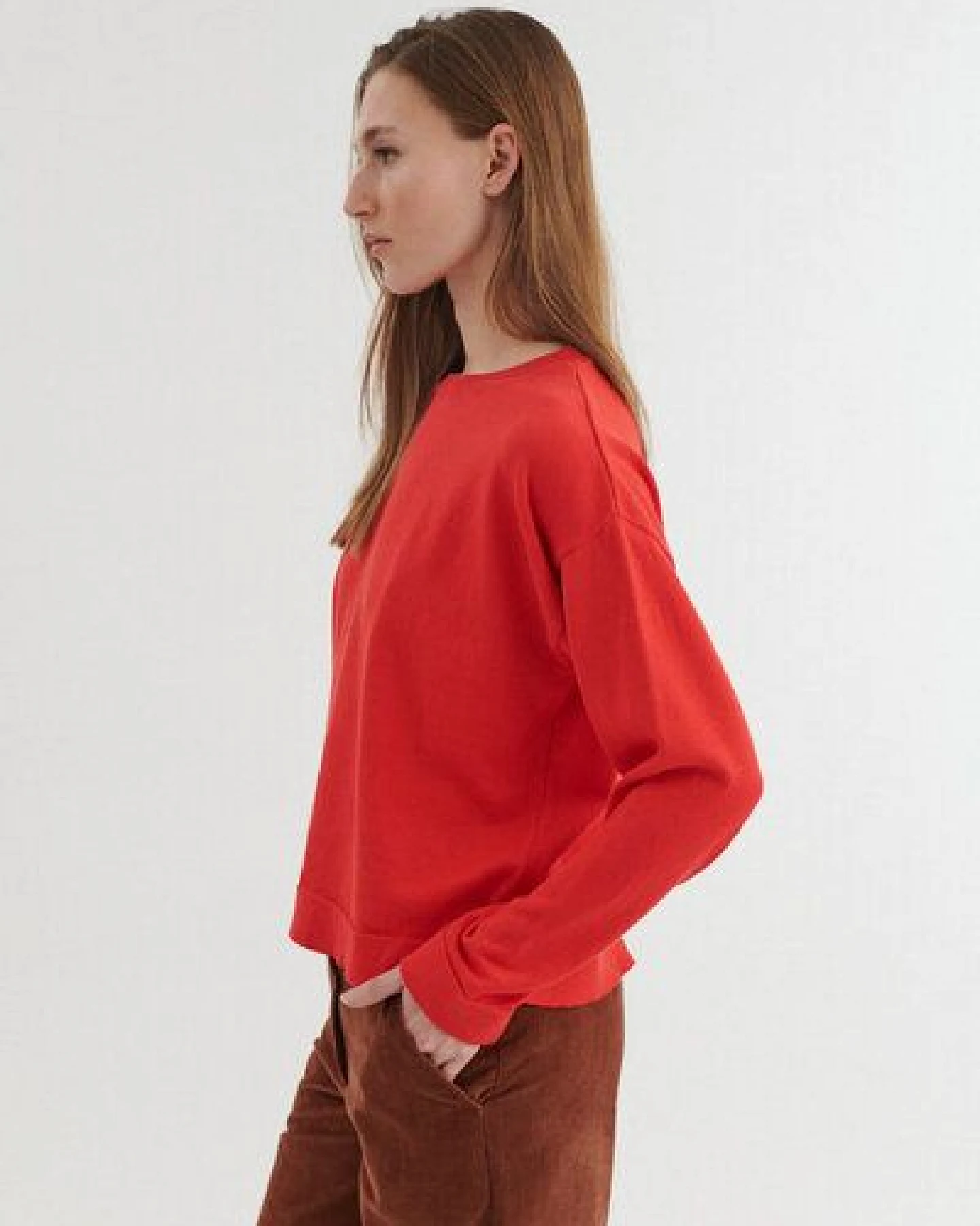 Basic Apparel Rundhals-Pullover KARI aus Bio-Baumwolle – Ansicht 3