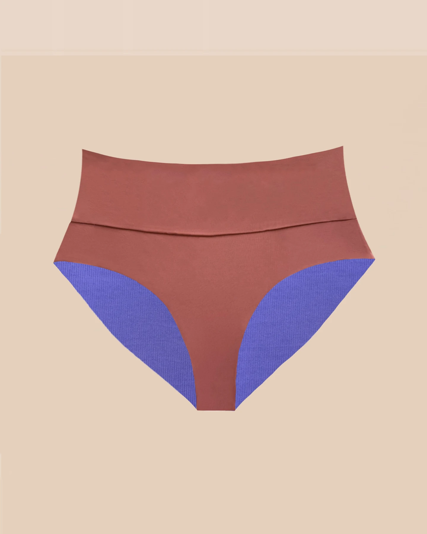 Woodlike Damen vegan Bikiniunterteil Reversible Emee High Waist Braun / Flieder – Ansicht 2