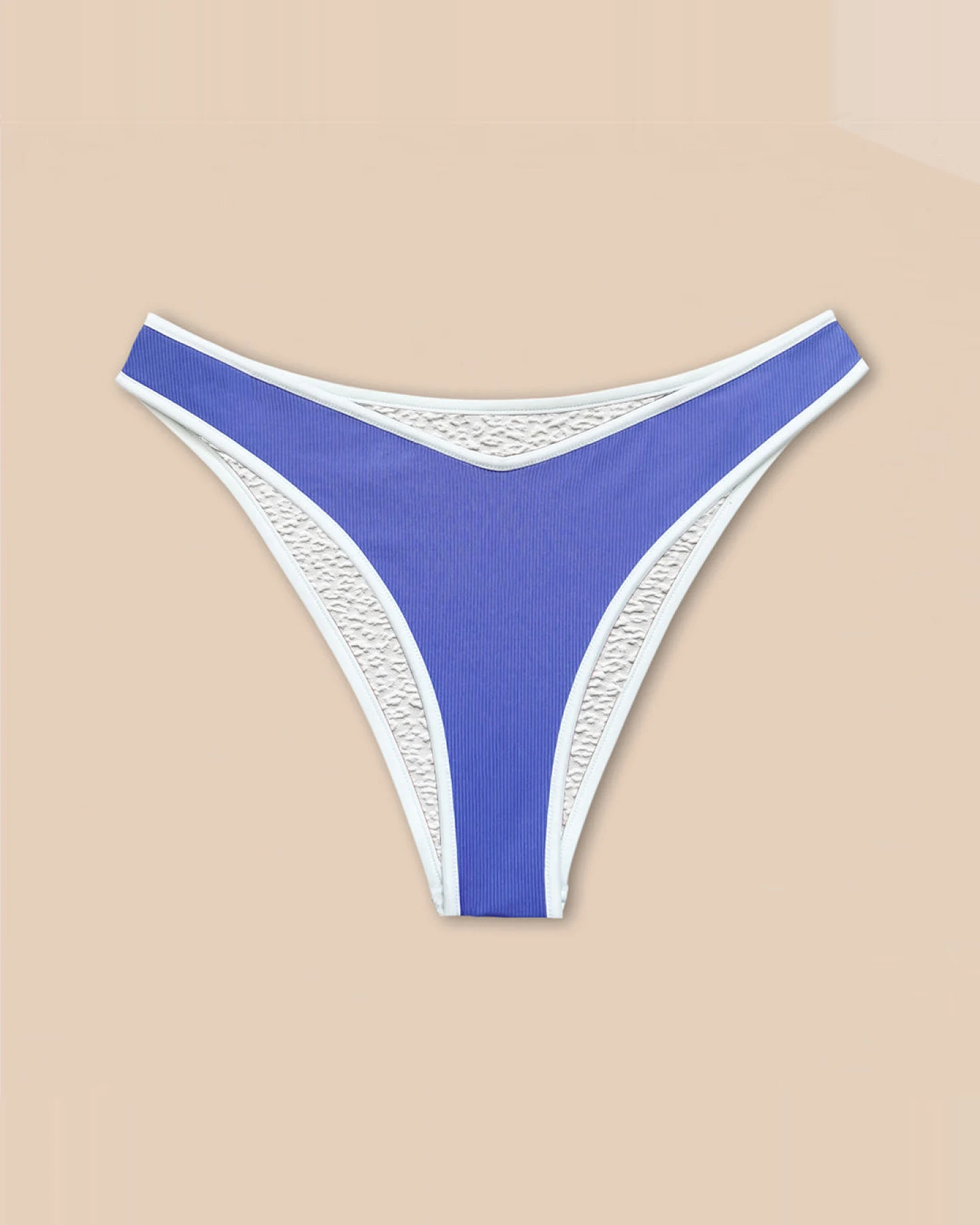 Woodlike Damen vegan Bikiniunterteil Reversible Contour Cheeky Flieder / Weiß – Ansicht 2
