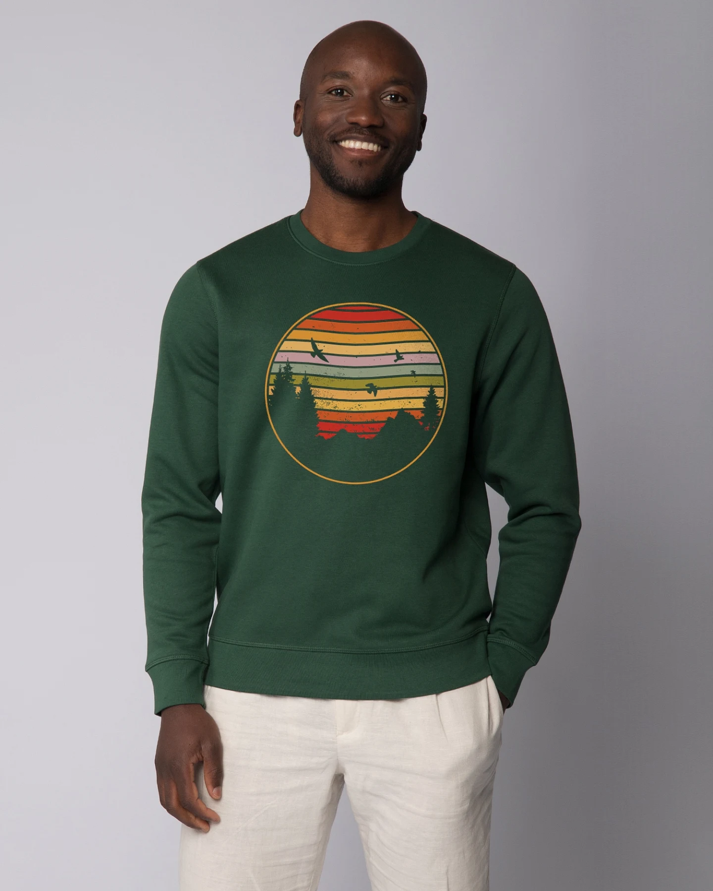 Watapparel Sweatshirt Sunset Berge & Tannen – Ansicht 2