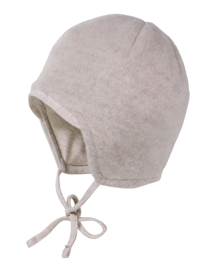Baby Mütze Bio-Schurwolle Fleece beigemeliert Gr.43