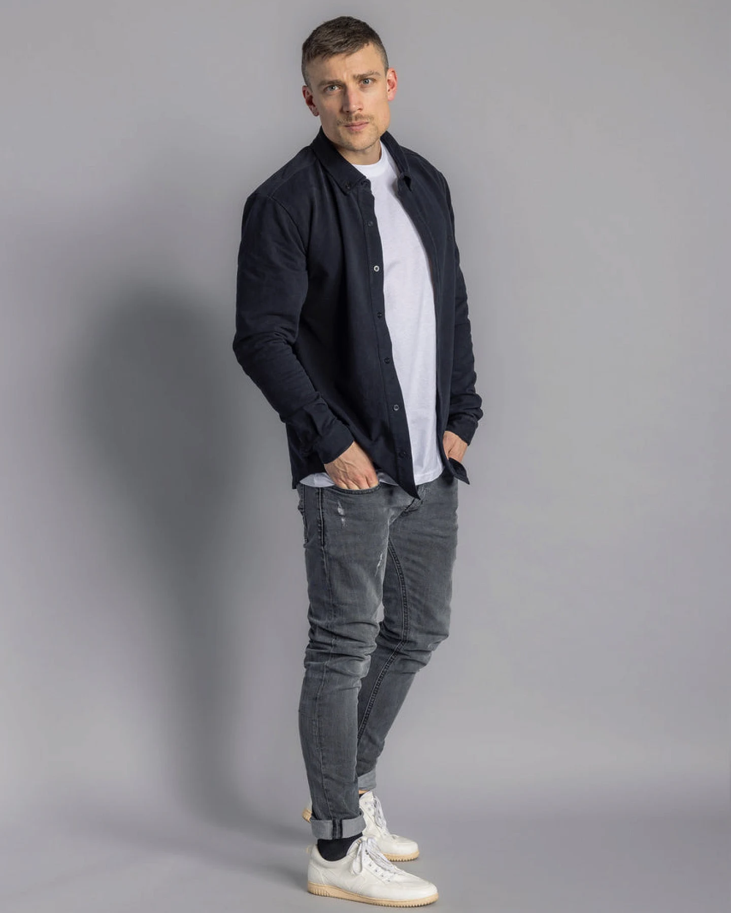 DIRTS Herren vegan Hemd Jersey Shirt Ash Black – Ansicht 2