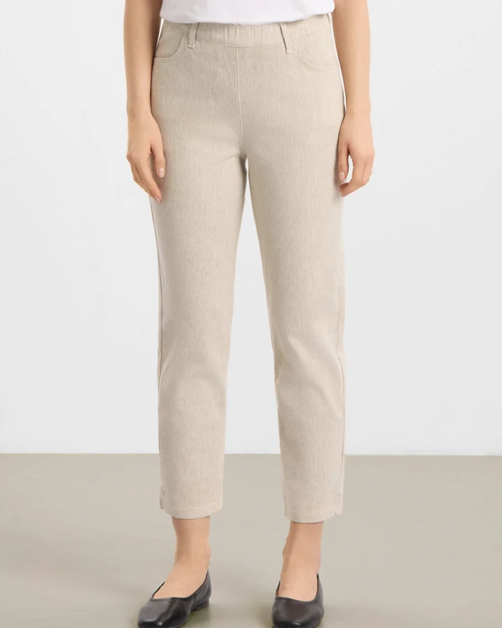 LAURIE Damen vegan Hose Kelly Regular Cropped Grau Sand