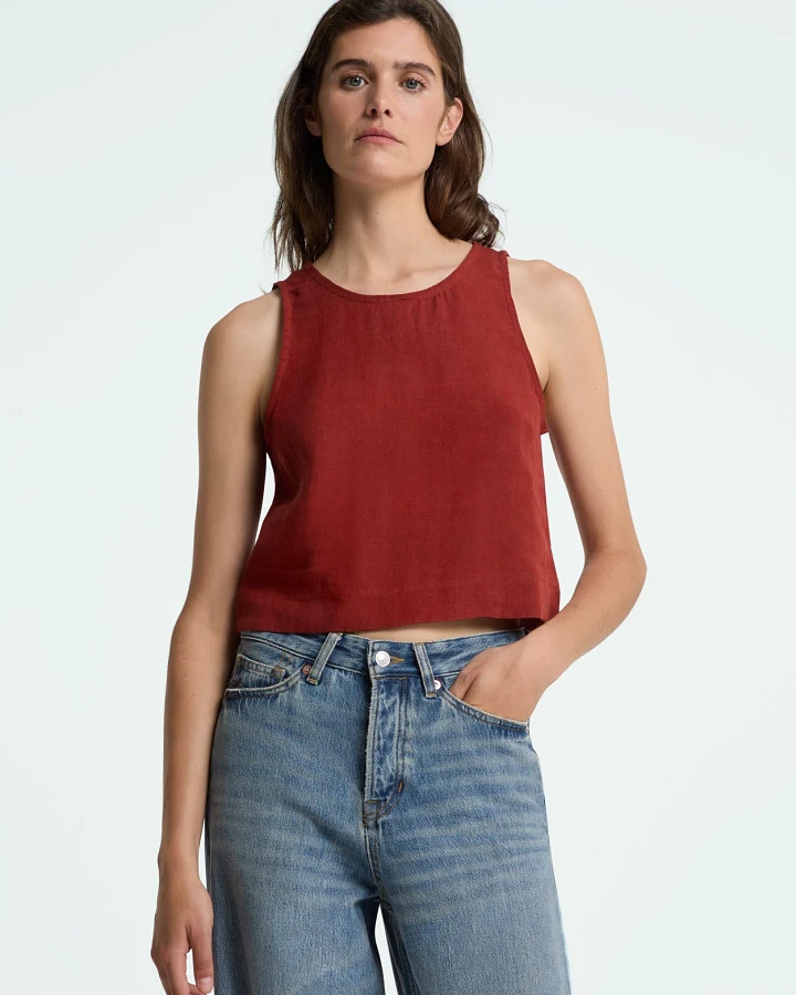 Kings of Indigo Damen vegan Crop Top Belle Burnt Henna