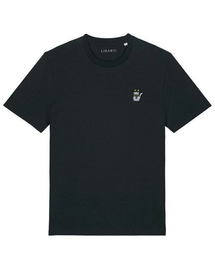 Besticktes T-Shirt – Babette die Winter-Katze – LIGARTI Tiermanufaktur