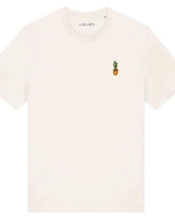 Besticktes T-Shirt – Ananas – LIGARTI Tiermanufaktur