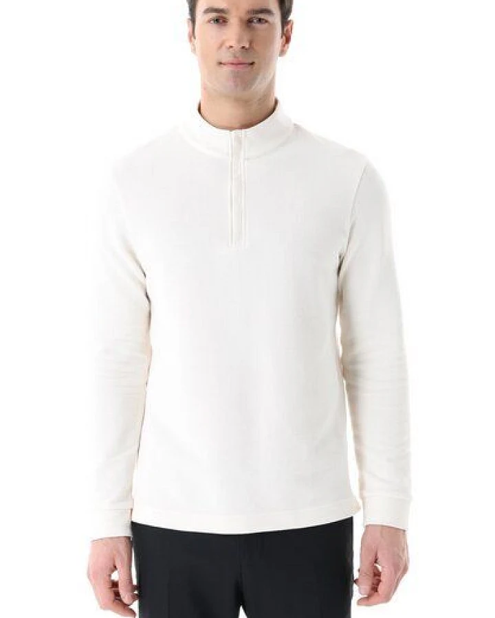 ORGANICATION Longsleeve aus Bio-Baumwolle mit Viertelreißverschluss