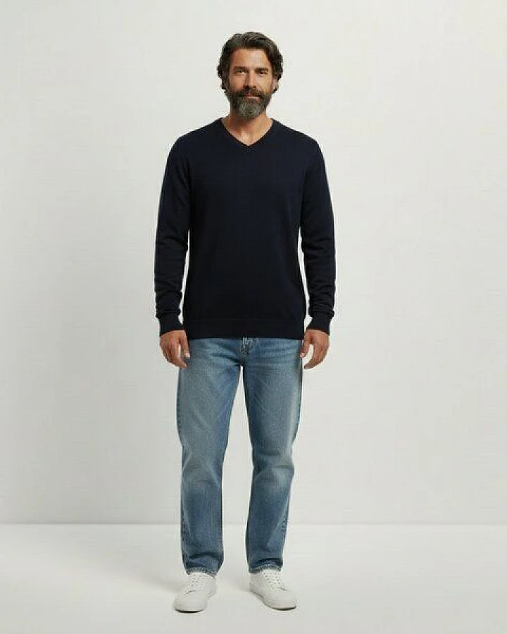 YTWOO Herrenpullover mit V-Ausschnitt