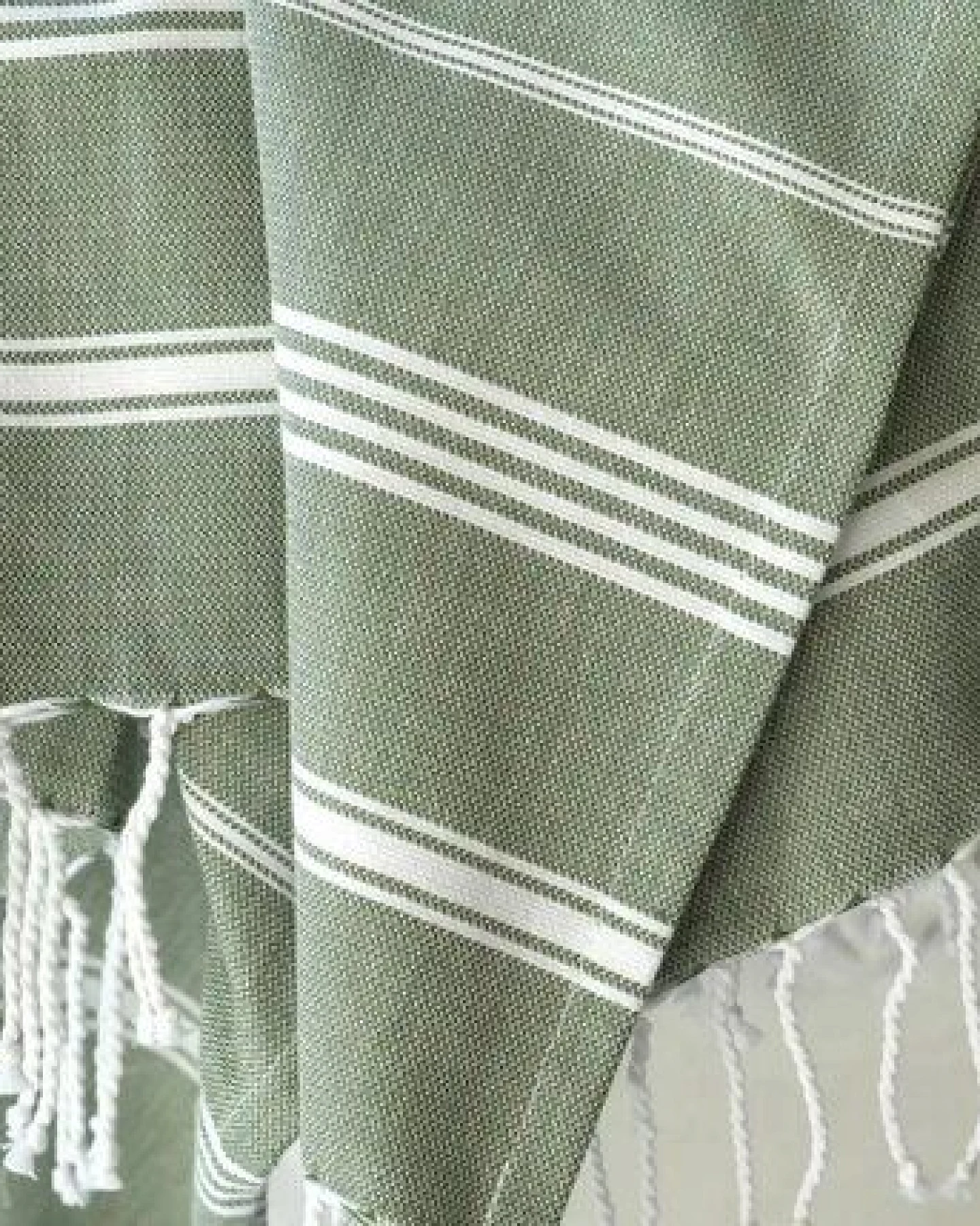 Karawan authentic Fouta Hamamtuch aus reiner Bio-Baumwolle 200 × 100 cm (Stil HAMMAM) – Ansicht 2