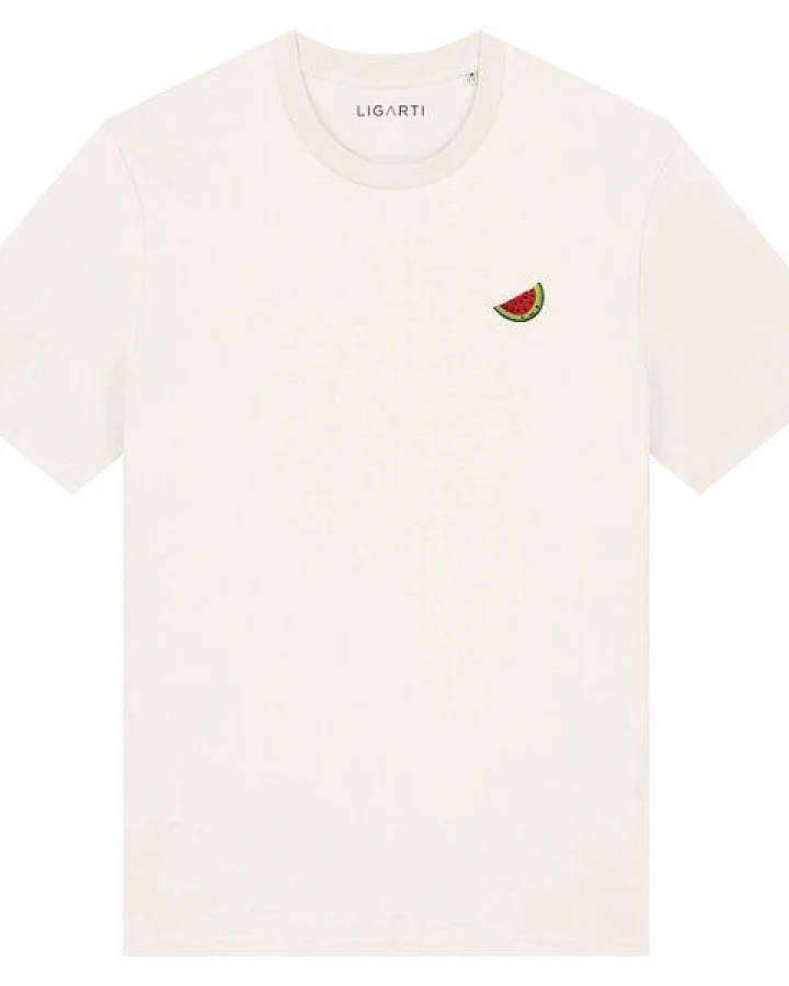Besticktes T-Shirt – Wassermelone – LIGARTI Tiermanufaktur
