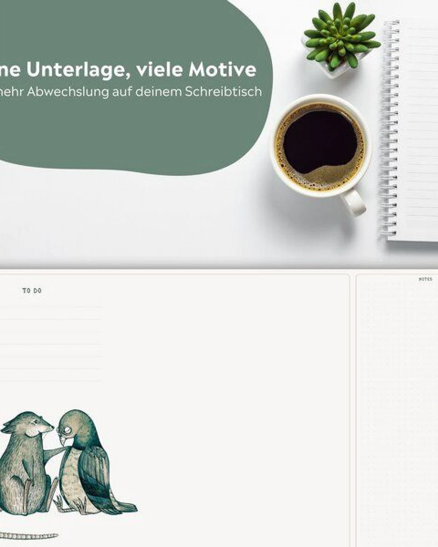 Schreibtischunterlage »Kuscheltiere« von LIGARTI – Ansicht 2