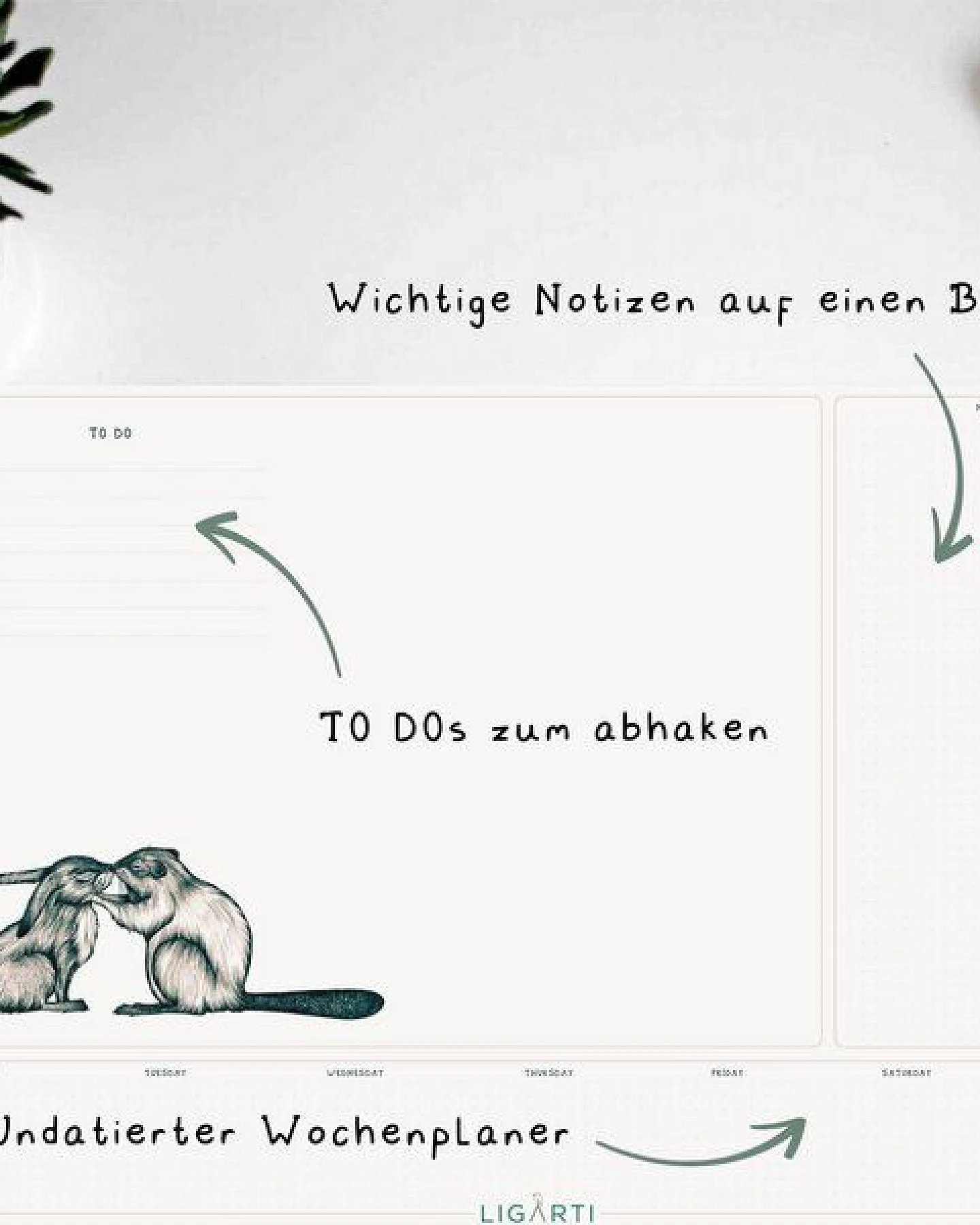 Schreibtischunterlage »Kuscheltiere« von LIGARTI – Ansicht 3