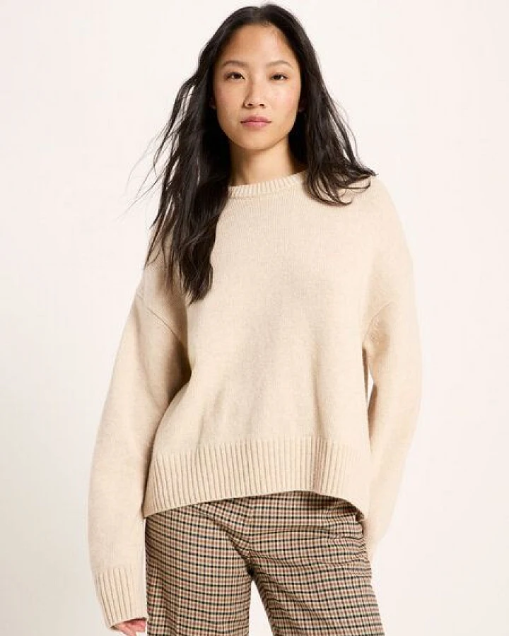 LANIUS Oversized Rundhalspullover aus Schurwolle und Kaschmir