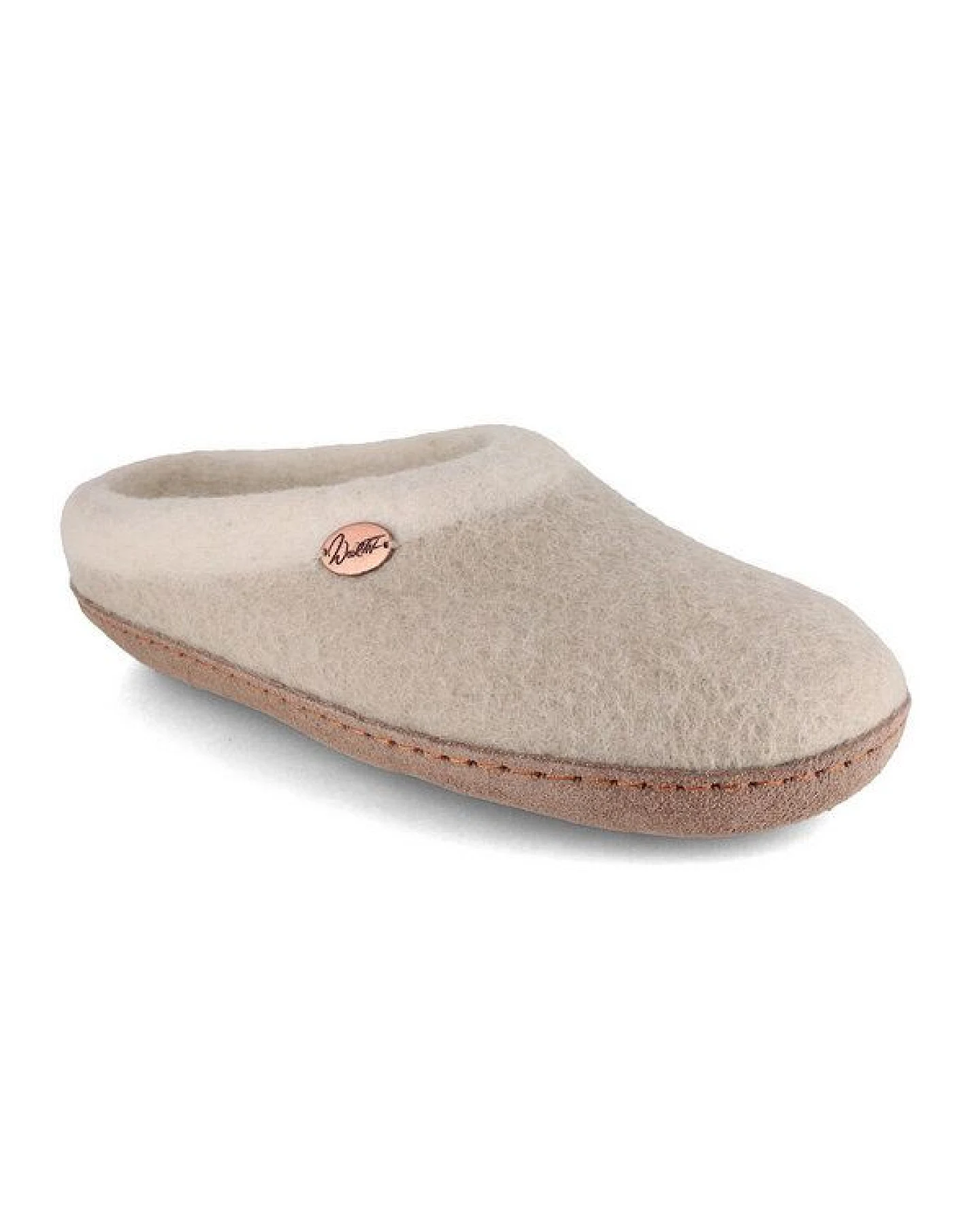 WoolFit Sherpa Barfuß-Hausschuhe unisex Filz-Pantoffeln mit Ledersohle, aus 100% Schurwolle – Ansicht 3