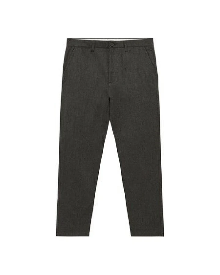 KnowledgeCotton Apparel Chino-Hose CHUCK mit Fischgrätmuster - Regular Fit - aus Bio-Baumwolle