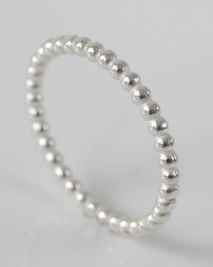 BELLYBIRD Jewellery Ring - PERLDRAHT RING, feiner Kugelring, 925 Silber/ vergoldet