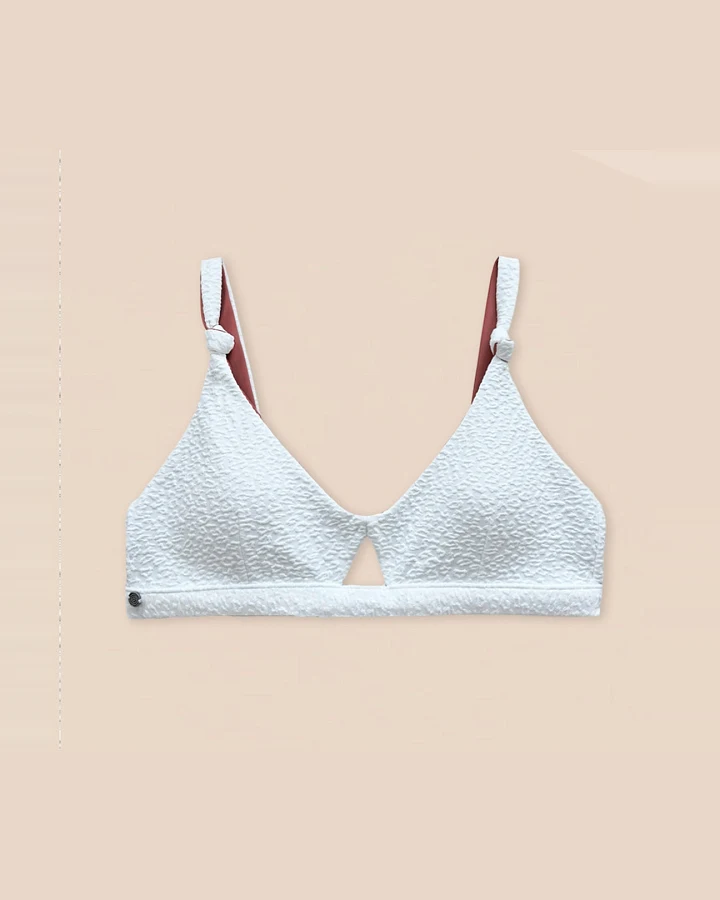 Woodlike Damen vegan Bikinioberteil Rosabraun / Korallenweiß