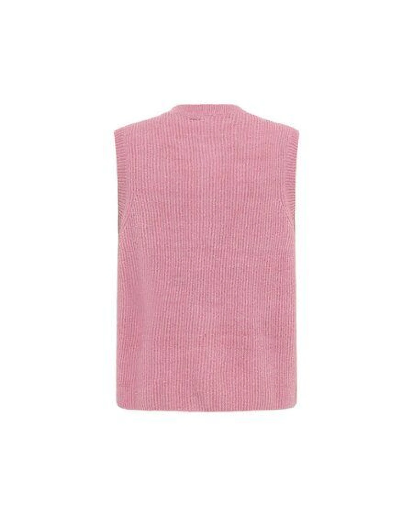 KnowledgeCotton Apparel Soufflé Strick-Weste mit Rundhalsausschnitt - Relaxed Fit - aus recyceltem Polyester – Ansicht 3