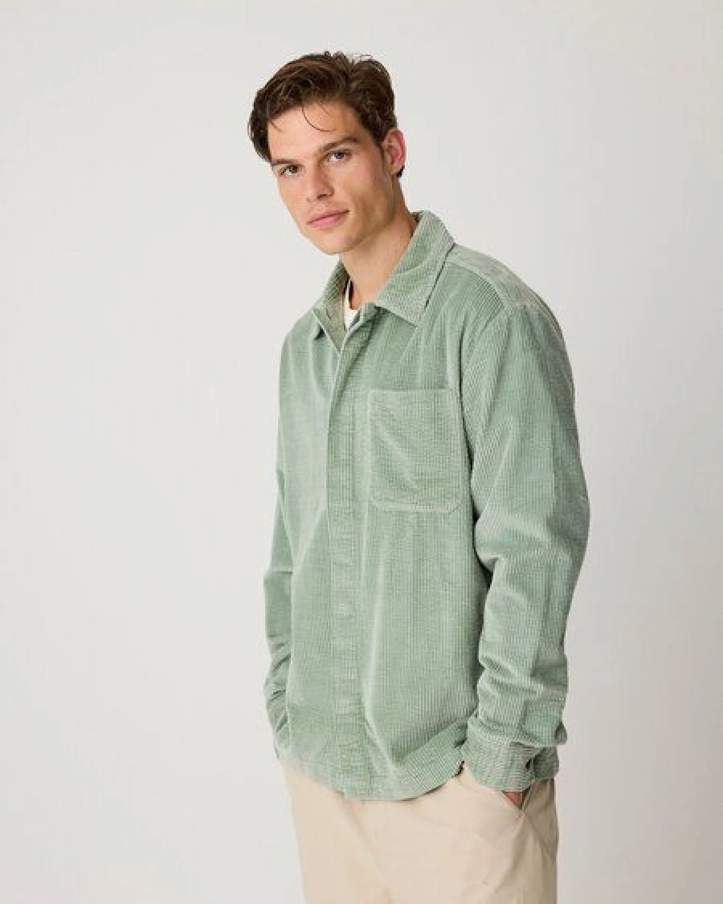 KnowledgeCotton Apparel Cord-Overshirt - Hemdjacke aus Bio-Baumwolle – Ansicht 4
