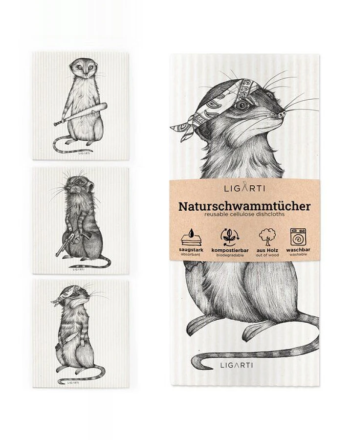 Schwammtücher 3er-Set »Erdmann Gang« von LIGARTI
