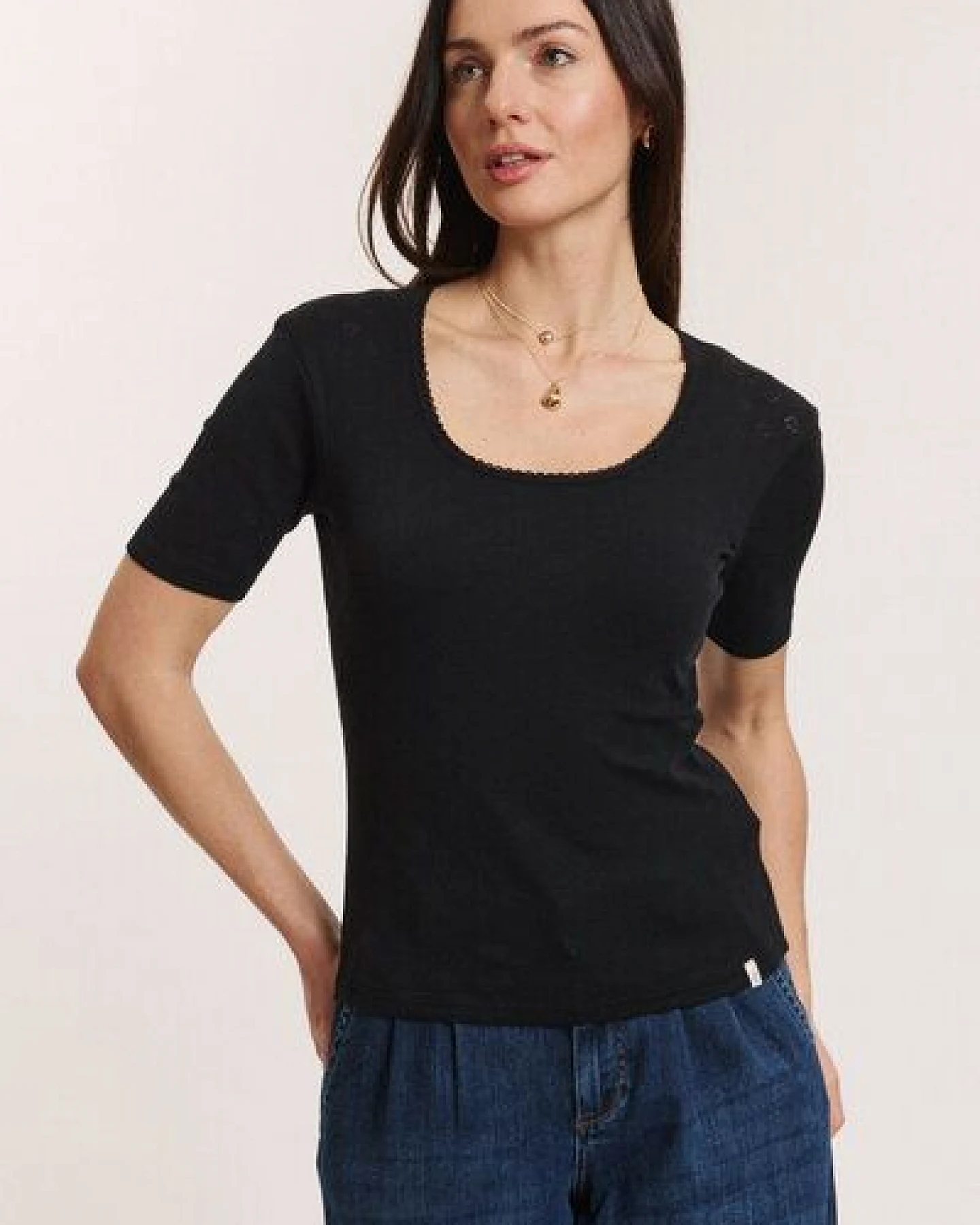 TRANQUILLO Ajour-Shirt Camilaa aus GOTS-Bio-Baumwolle – Ansicht 2