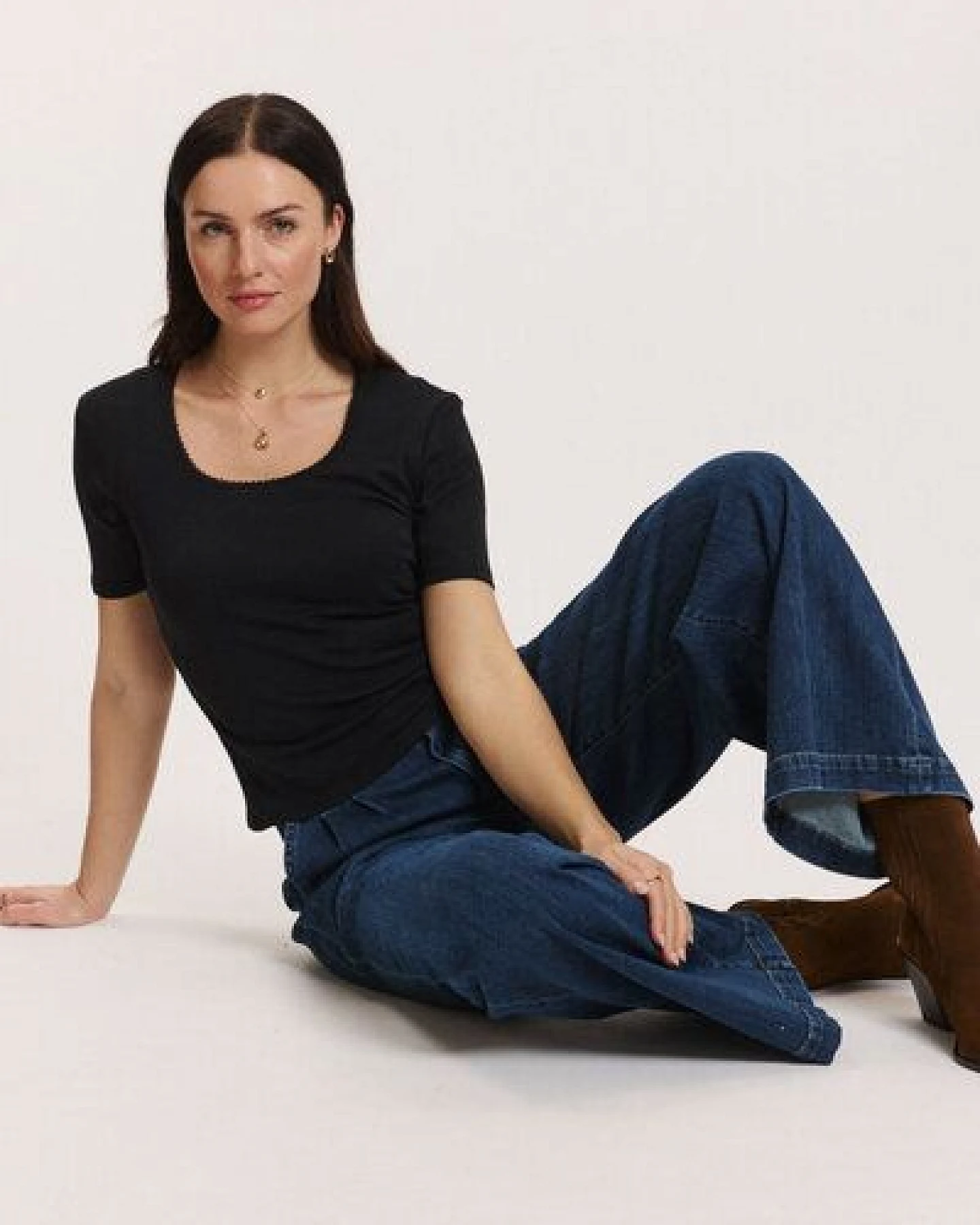TRANQUILLO Ajour-Shirt Camilaa aus GOTS-Bio-Baumwolle – Ansicht 4