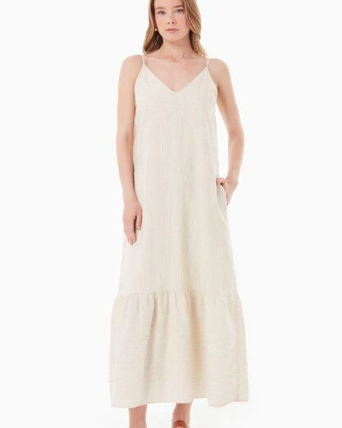 ORGANICATION Kleid aus Bio-Baumwolle und Leinen – Ansicht 3