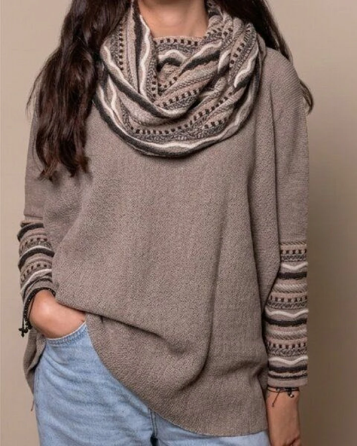 Pukara Damen Poncho aus 100 % Alpaka