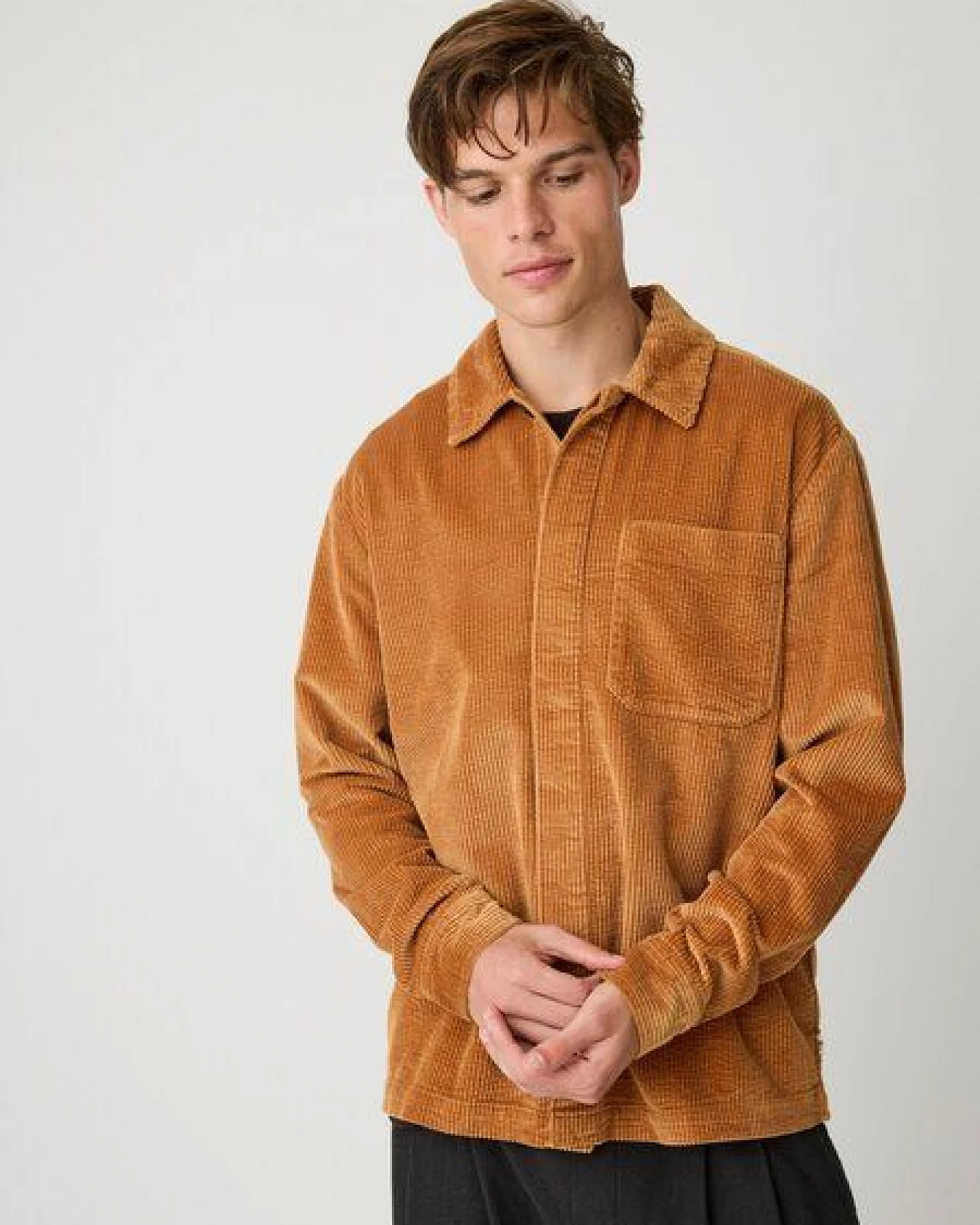 KnowledgeCotton Apparel Cord-Overshirt - Hemdjacke aus Bio-Baumwolle – Ansicht 3