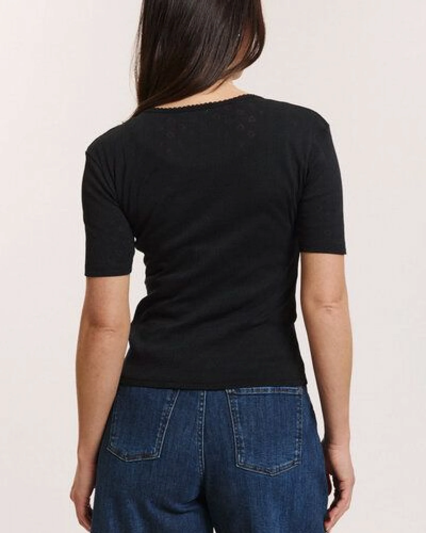 TRANQUILLO Ajour-Shirt Camilaa aus GOTS-Bio-Baumwolle – Ansicht 3