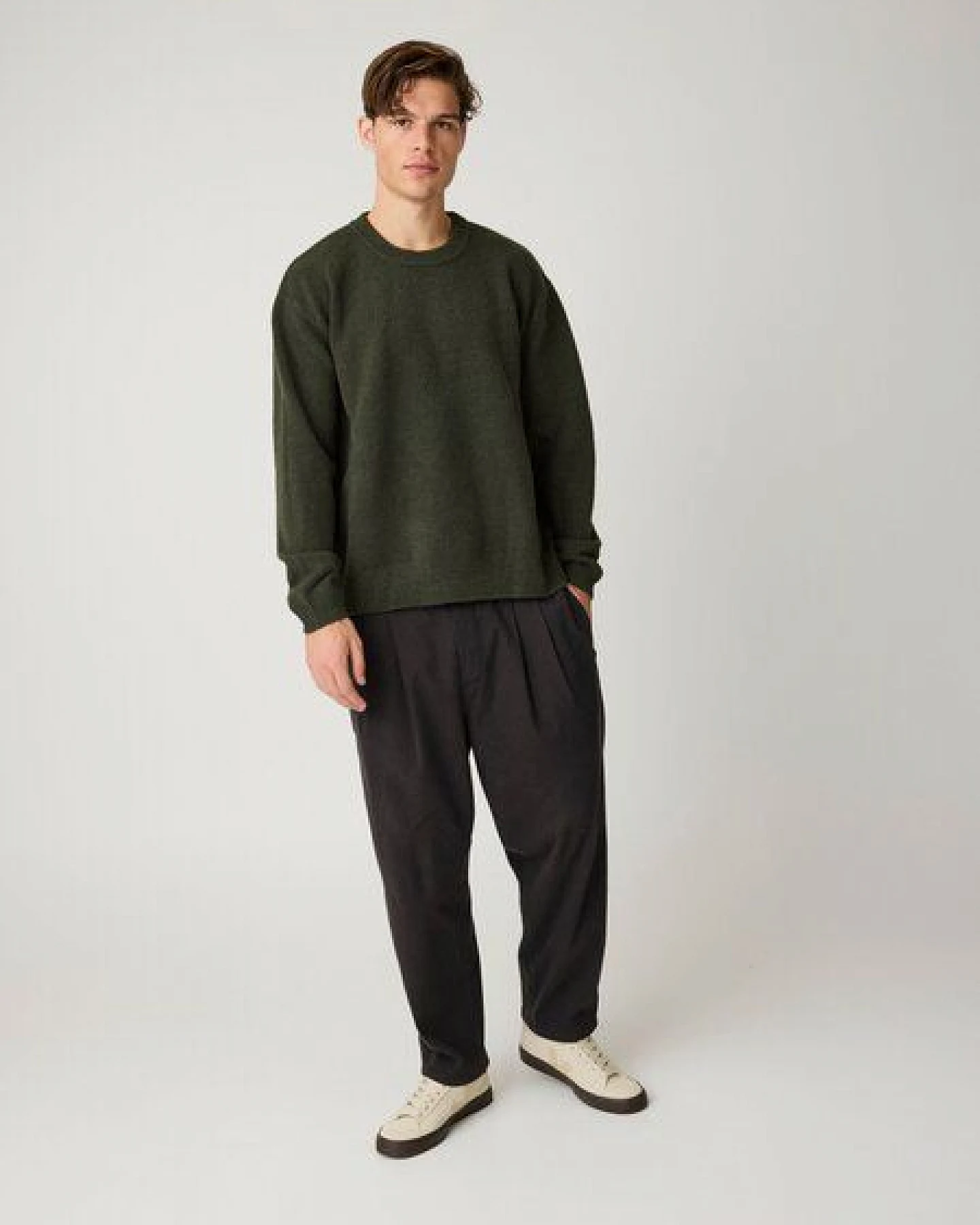 KnowledgeCotton Apparel Strickpullover aus Soufflé-Garn aus recyeltem Polyester – Ansicht 2