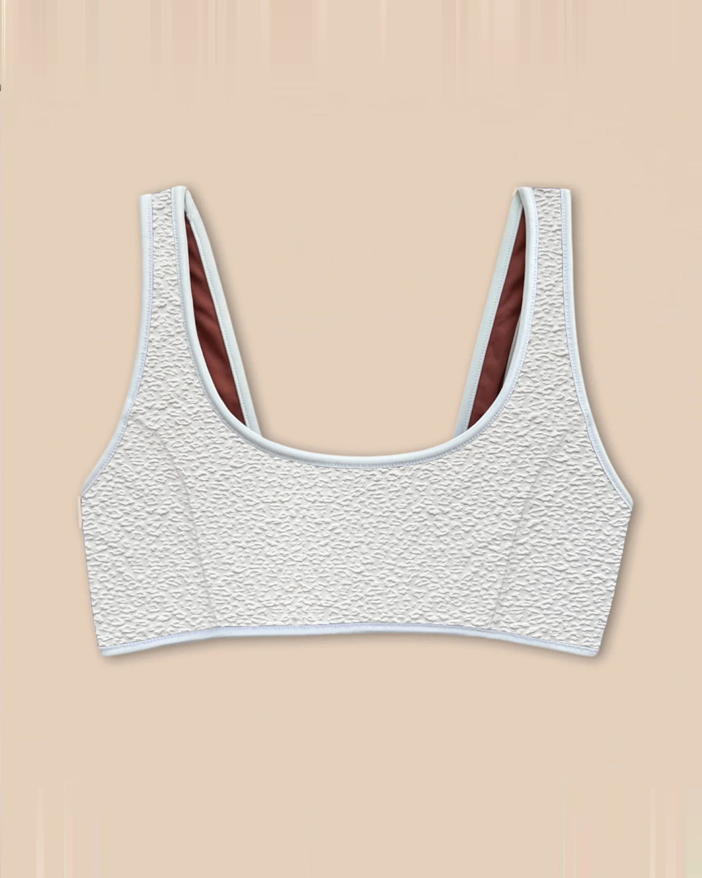Woodlike Damen vegan Bikinioberteil Allie Reversible Weiß / Rose Braun – Ansicht 2