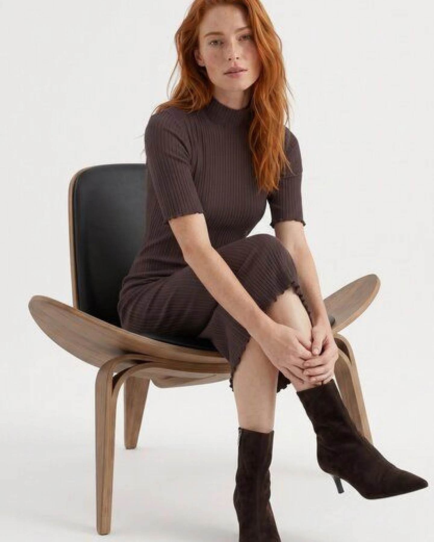 ORGANICATION Kleid aus Bio-Baumwolle im Rippstrick – Ansicht 3