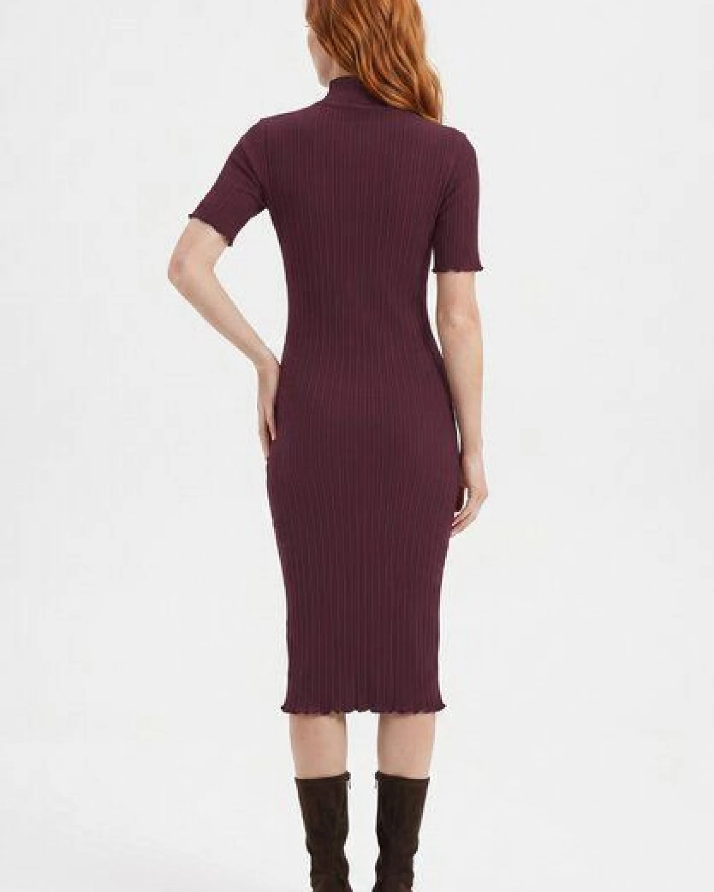 ORGANICATION Kleid aus Bio-Baumwolle im Rippstrick – Ansicht 3