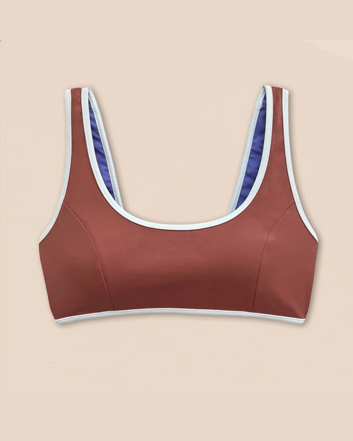 Woodlike Damen vegan Bikinioberteil Allie Reversible Rose Brown / Lilac