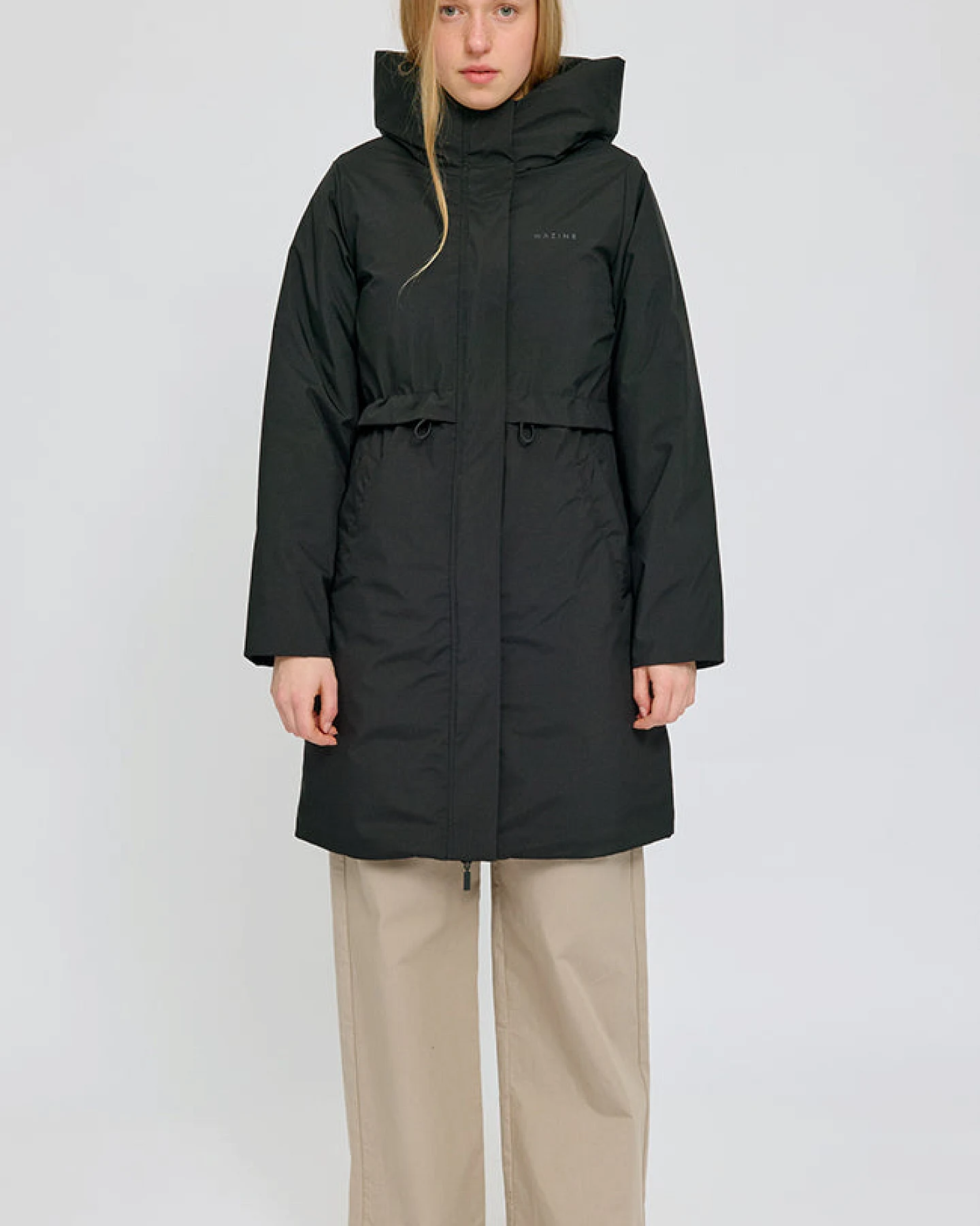 Mazine Damen vegan Parka Basic Padded Schwarz – Ansicht 2