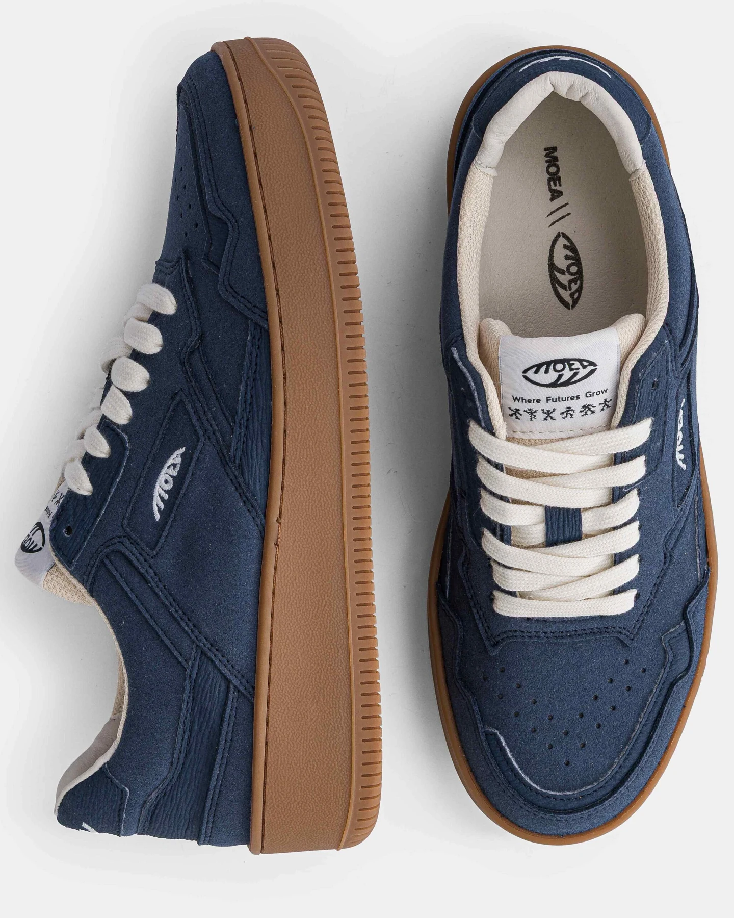 MoEa Herren vegan Sneaker Origin Full Blue Suede Blau – Ansicht 2