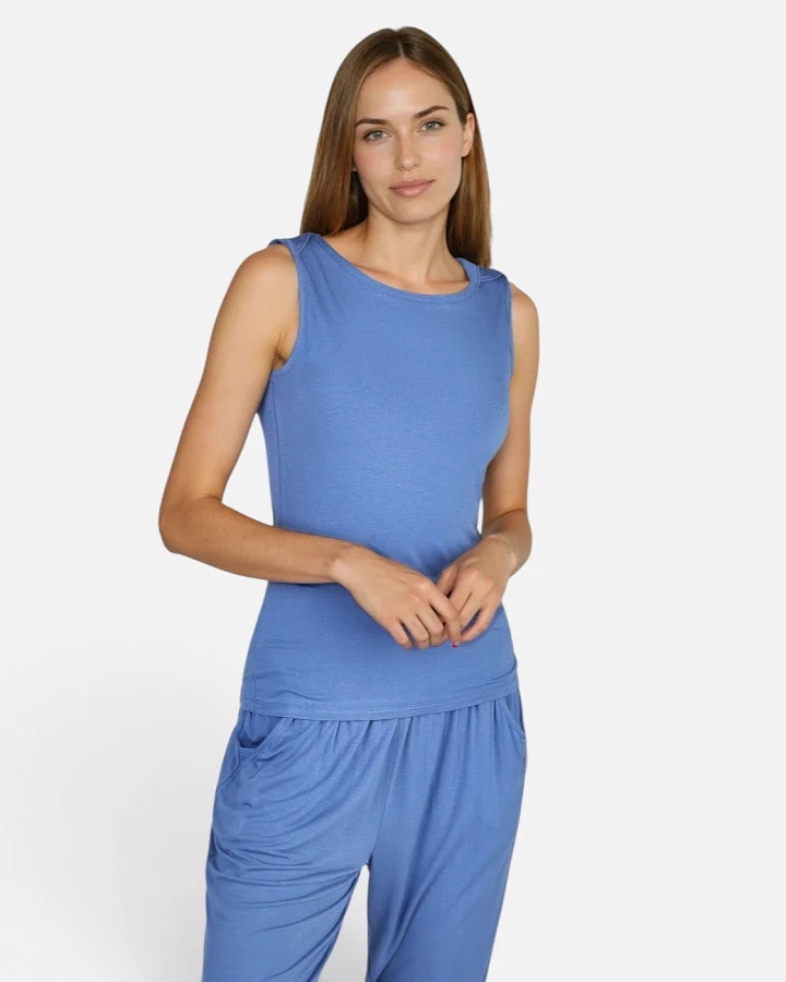 Curare Boat Neck Top - Queen Blue L