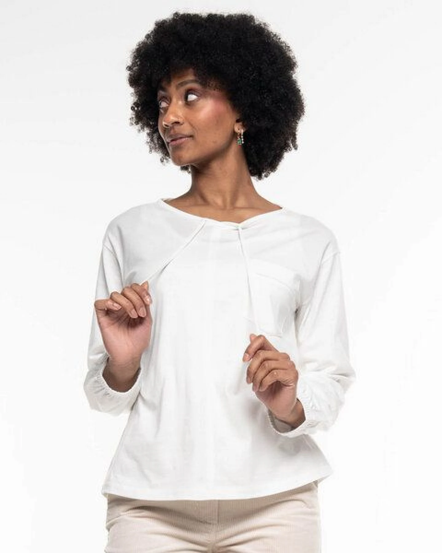 Alma & Lovis Royal Jersey Blusenshirt aus Organic Cotton – Ansicht 3